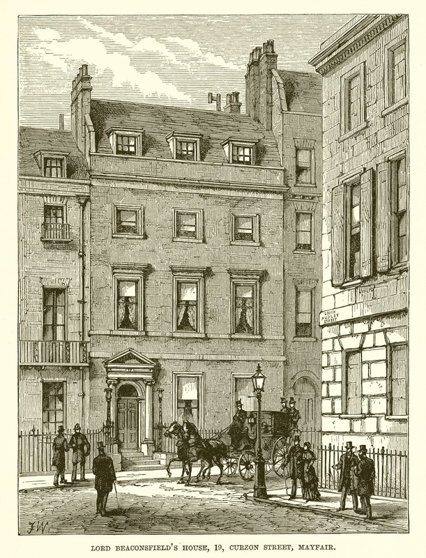 Dom Lorda Beaconsfields, 19, Curzon Street, Mayfair autorstwa English School
