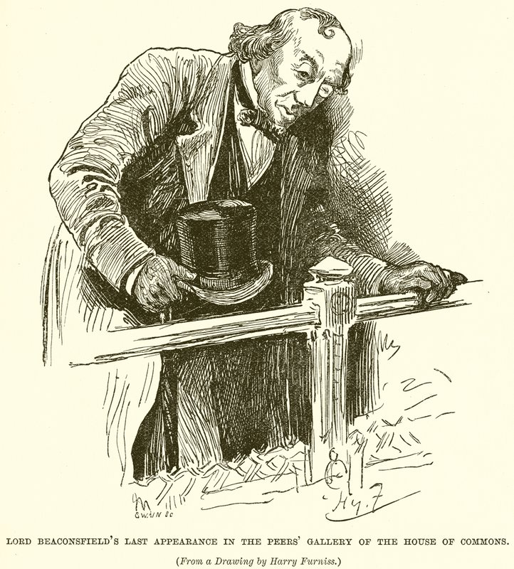 Lord Beaconsfields ostatni występ w Galerii Parów Izby Gmin autorstwa English School