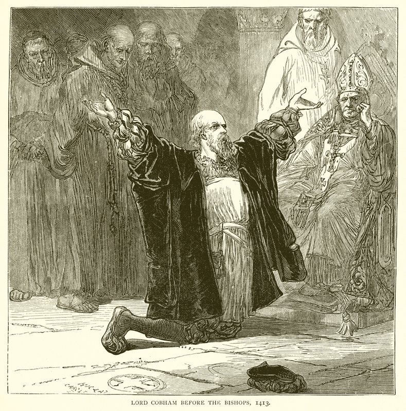 Lord Cobham przed biskupami, 1413 autorstwa English School