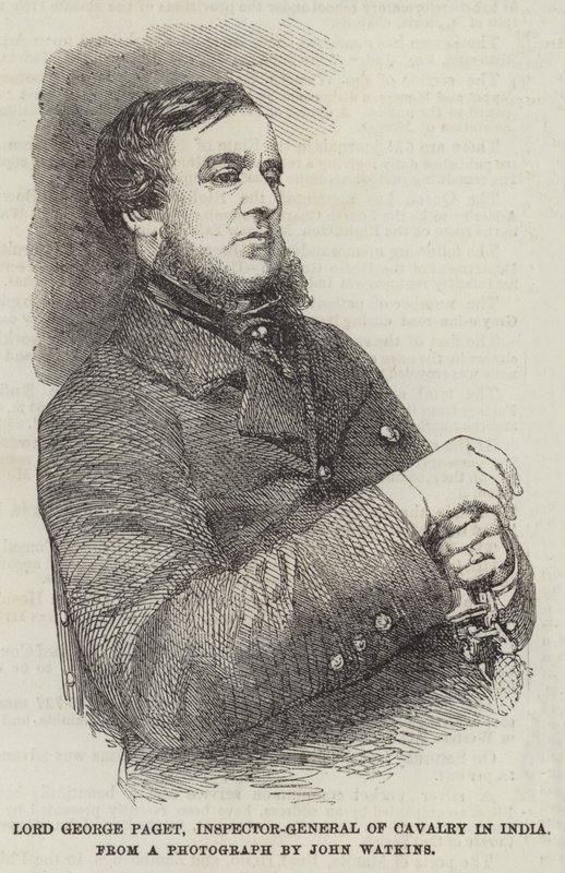 Lord George Paget, inspektor generalny kawalerii w Indiach (grawerowanie) autorstwa English School