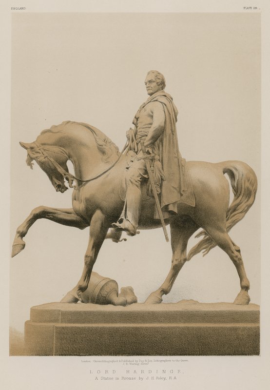 Lord Hardinge, posąg z brązu autorstwa J.H. Foleya, R.A. (chromolit) autorstwa English School