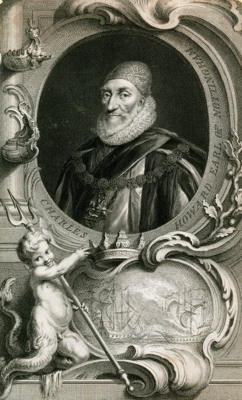 Lord Howard z Effingham, admirał Armady Floty autorstwa English School