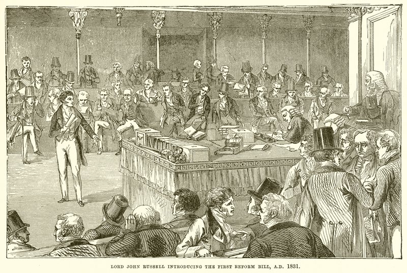 Lord John Russell przedstawia pierwszą ustawę reformatorską, 1831 r. autorstwa English School