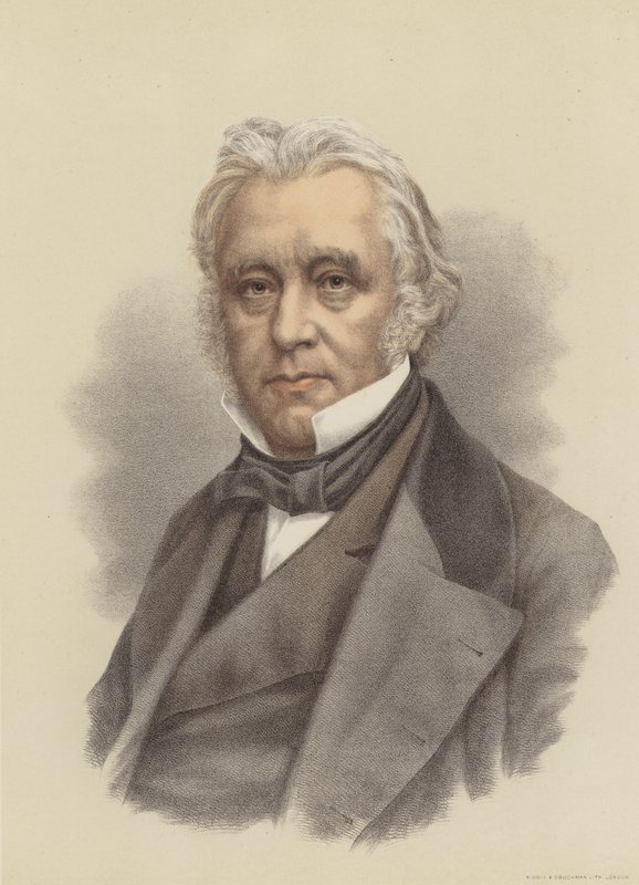 Lord Macaulay, brytyjski historyk i polityk (kolorowa litografia) autorstwa English School