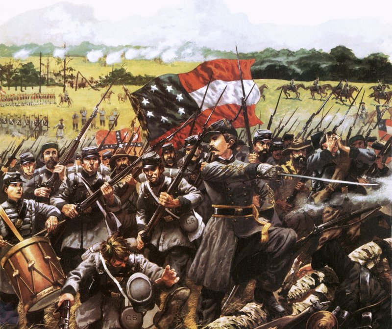 Loreta Janeta Velazquez, która w przebraniu mężczyzny walczyła w armii konfederatów autorstwa English School