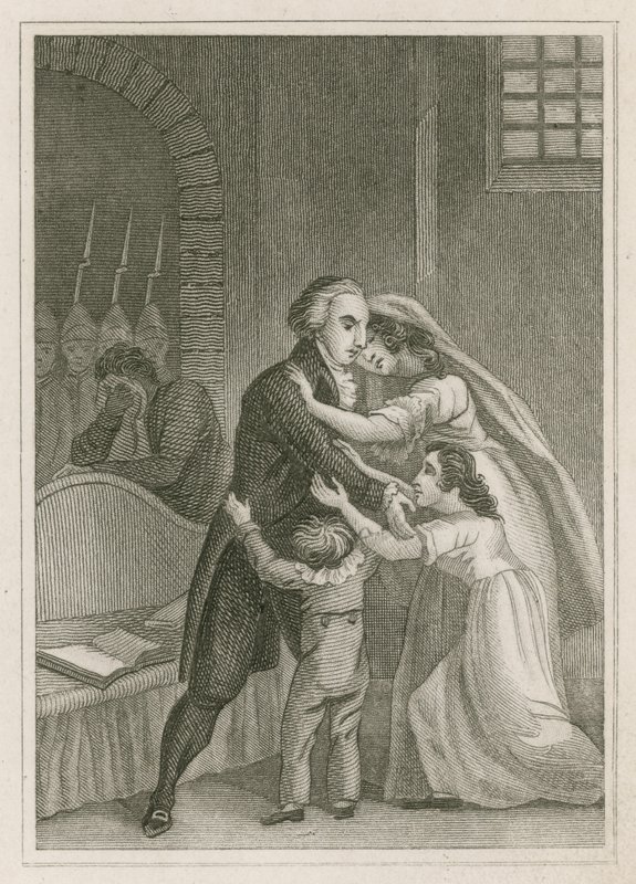 Ludwik XVI we Francji żegna się z rodziną, 1793 autorstwa English School