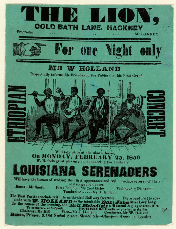 Louisiana Serenaders at the Lion, Hackney autorstwa English School
