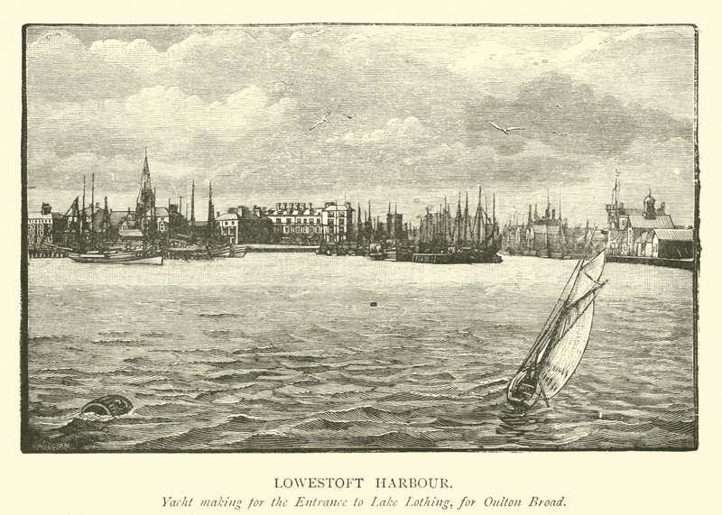 Port Lowestoft. Budowa jachtu na wejście do jeziora Lothing dla Oulton Broad autorstwa English School