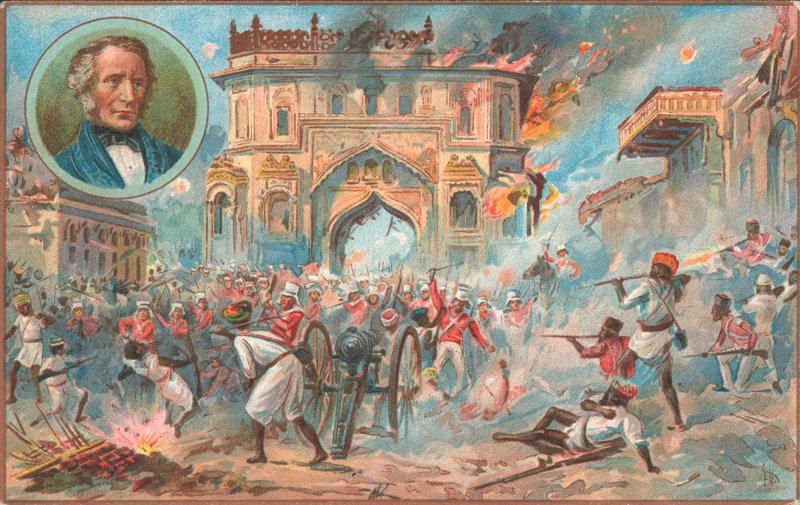 Lucknow, bunt indyjski, 1857 autorstwa English School