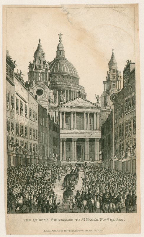 Wzgórze Ludgate. Procesja Królowych do St Pauls, 29 listopada 1820 autorstwa English School