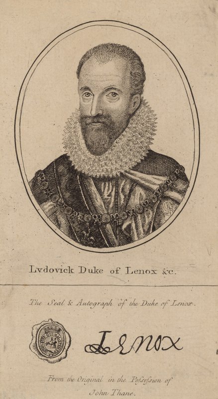 Ludovic książę Lenox; portret i autograf autorstwa English School
