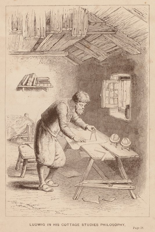 Ludwig w swoim domku studiuje filozofię (rycina) autorstwa English School