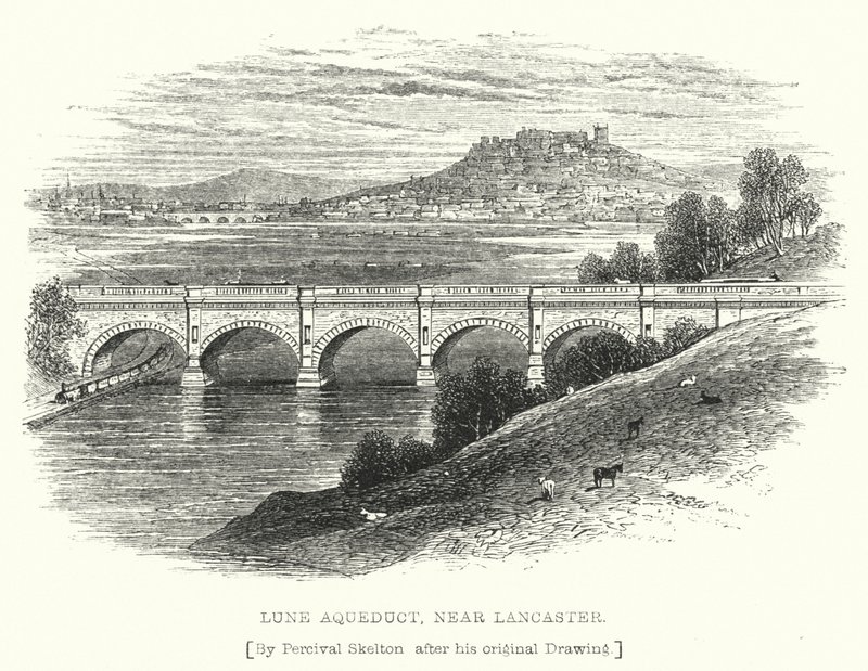 Akwedukt Lune, w pobliżu Lancaster (rycina) autorstwa English School
