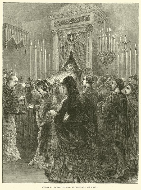 Leżąc w stanie arcybiskupa Paryża, 1871 autorstwa English School