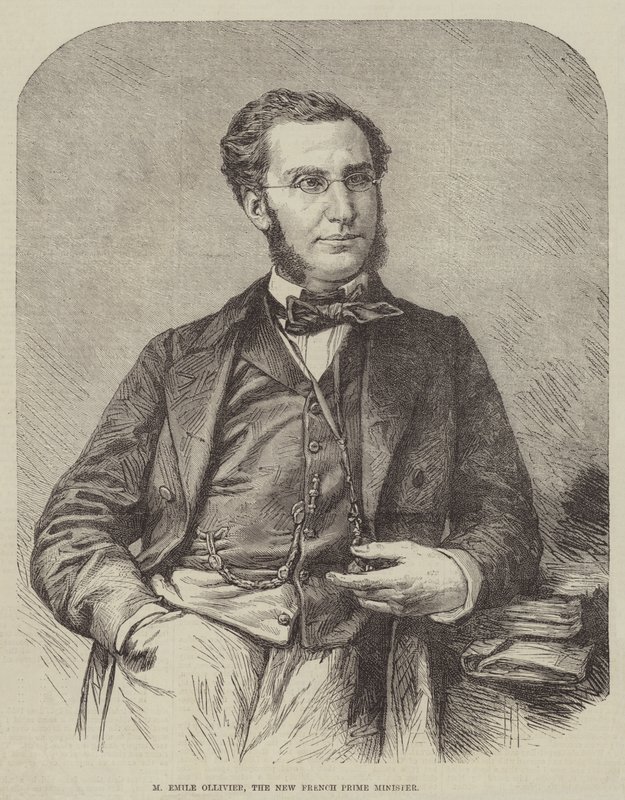M Emile Ollivier, nowy premier Francji (grafika) autorstwa English School