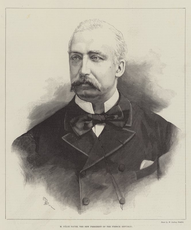 M Felix Faure, nowy prezydent Republiki Francuskiej (grafika) autorstwa English School