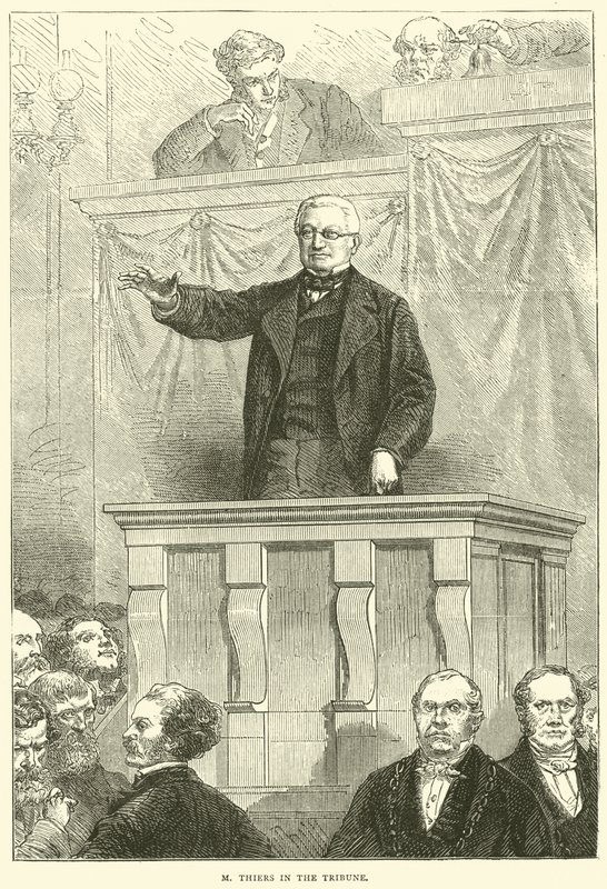 M Thiers na trybunie, 1871 autorstwa English School