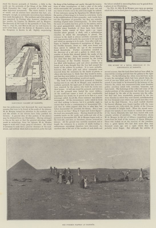 Odkrycia M de Morgana w Dahshur (grawerowanie) autorstwa English School