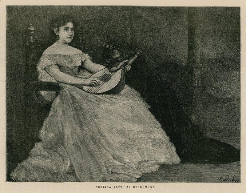 Madame Adelina Patti, śpiewaczka operowa, jako Desdemona autorstwa English School