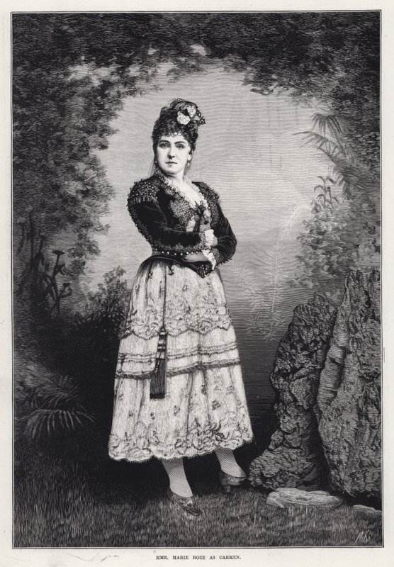 Madame Marie Roze jako Carmen (Grawerowanie) autorstwa English School