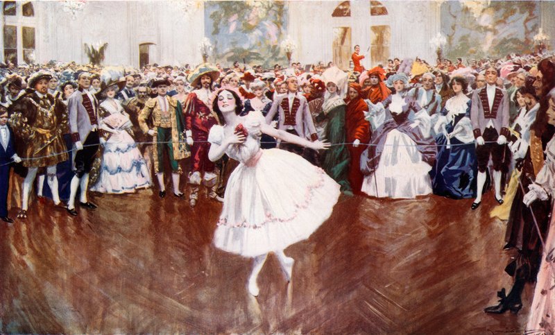 Madame Pavlova uczestniczy w balu przebierańców w Savoy autorstwa English School