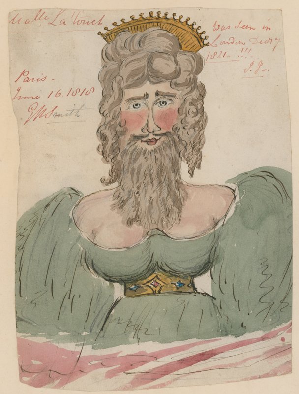 Mademoiselle Latouch, brodaty dama (wc na papierze) autorstwa English School