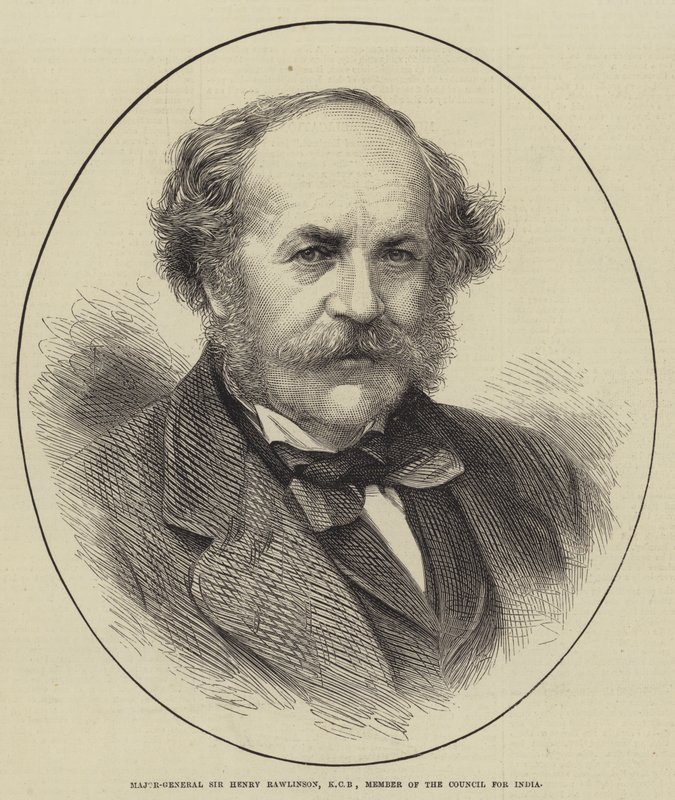 Generał dywizji Sir Henry Rawlinson, KCB, Członek Rady ds. Indii (grafika) autorstwa English School