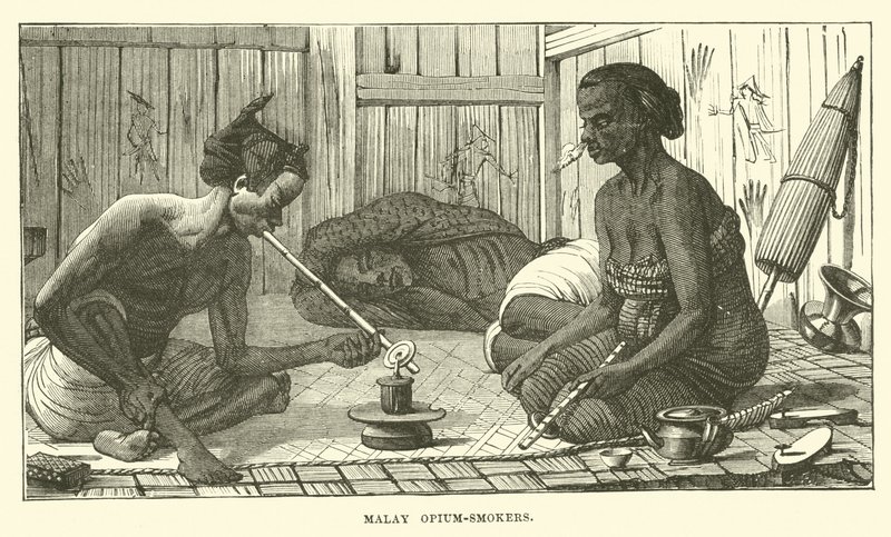 Malajscy palacze opium autorstwa English School