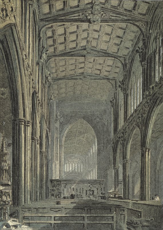 Katedra w Manchesterze, widok z West End of Nave autorstwa English School
