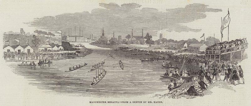 Manchester Regaty (grawerowanie) autorstwa English School