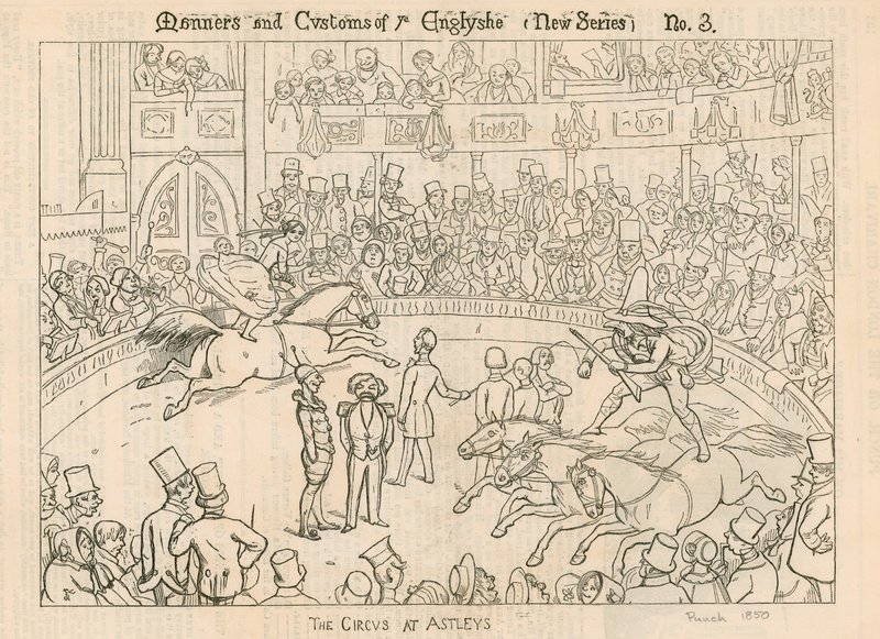 Maniers and Customs of the English: The Circus at Astleys (Astleys Amphitheatre), Londyn autorstwa English School