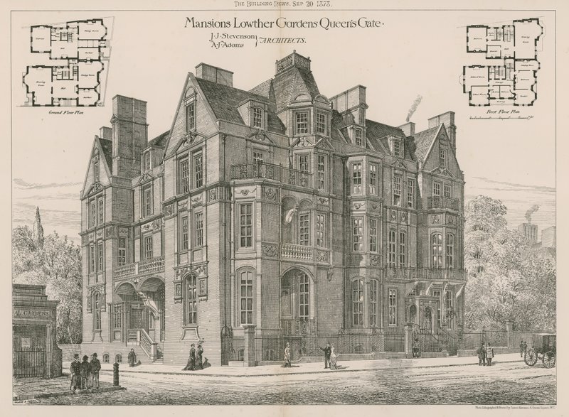 Rezydencje Lowther Gardens, Queens Gate, Kensington autorstwa English School
