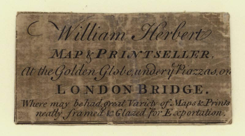 Map and Printseller, William Herbert, karta handlowa autorstwa English School