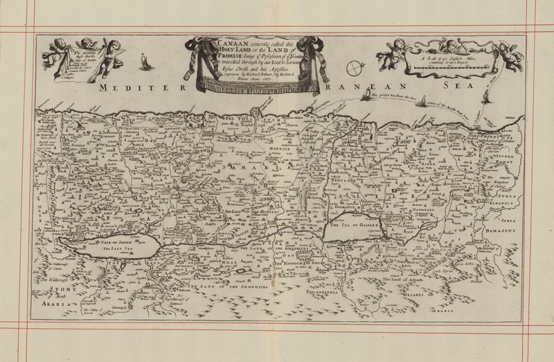 Mapa Kanaanu lub Ziemi Świętej (rycina) autorstwa English School