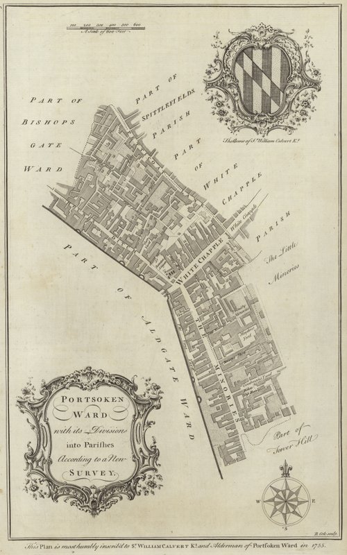 Mapa Portsoken Ward, Londyn autorstwa English School