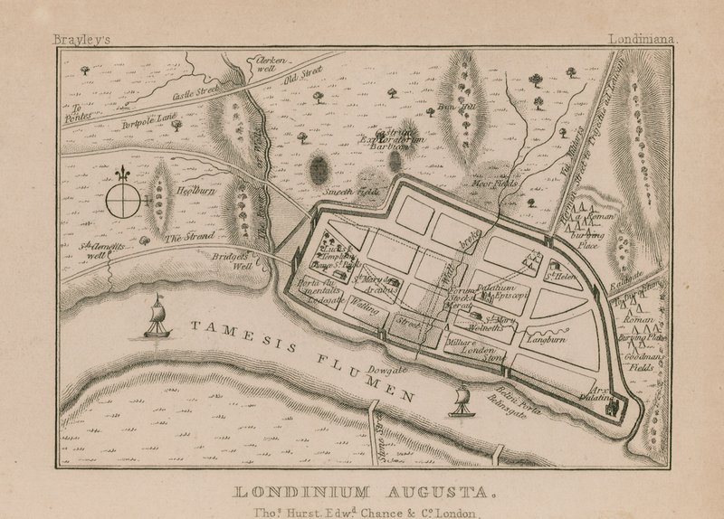 Mapa rzymskiego Londynu autorstwa English School