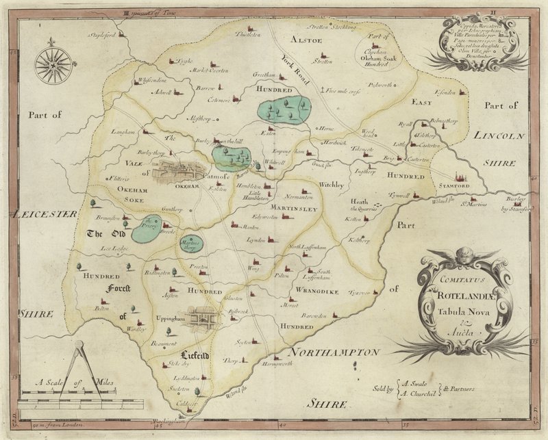 Mapa Rutland (kolor grawerowany) autorstwa English School