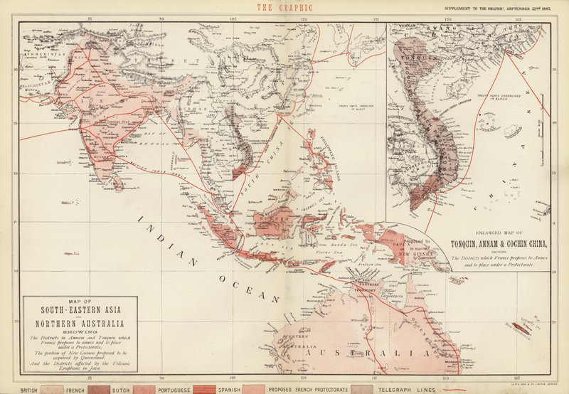 Mapa Azji Południowo-Wschodniej i Północnej Australii autorstwa English School