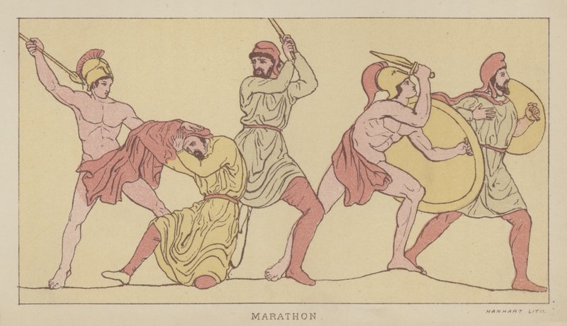 Maraton (litografia kolorowa) autorstwa English School