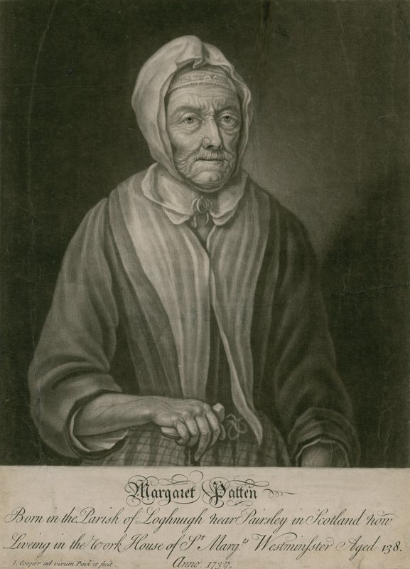 Margaret Patten, obecnie mieszkająca w domu pracy St Margarets w Westminster, w wieku 138 autorstwa English School