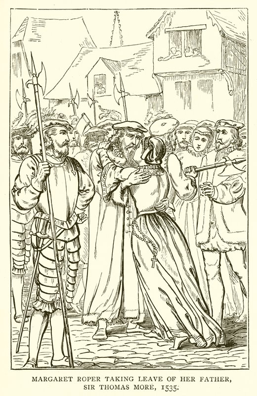 Margaret Roper żegna się ze swoim ojcem, Sir Thomasem More, 1535 autorstwa English School