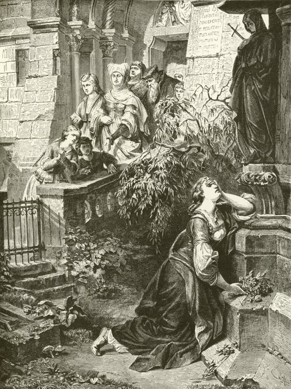 Margaret przed Mater Dolorosa (wklęsłodruk) autorstwa English School