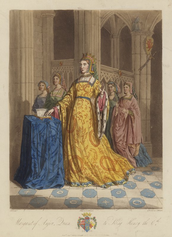 Małgorzata Anjou, królowa króla Anglii Henryka VI (akwatinta) autorstwa English School