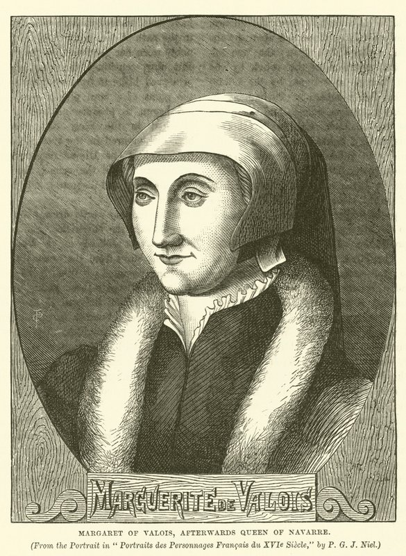 Małgorzata de Valois, późniejsza królowa Nawarry (rycina) autorstwa English School