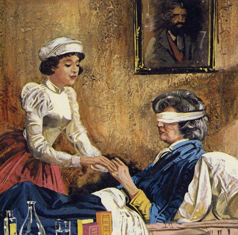 Marie Curie cierpiała na bardzo słabe oczy autorstwa English School