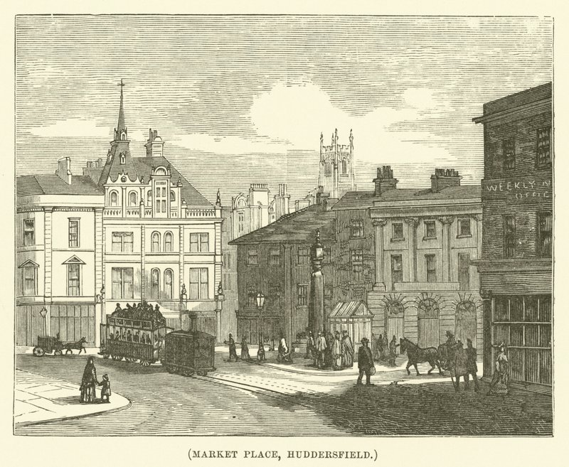 Rynek, Huddersfield (grawerunek) autorstwa English School