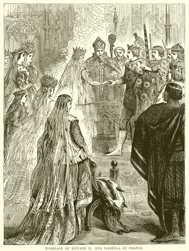 Małżeństwo Edwarda II i Izabeli Francuskiej autorstwa English School