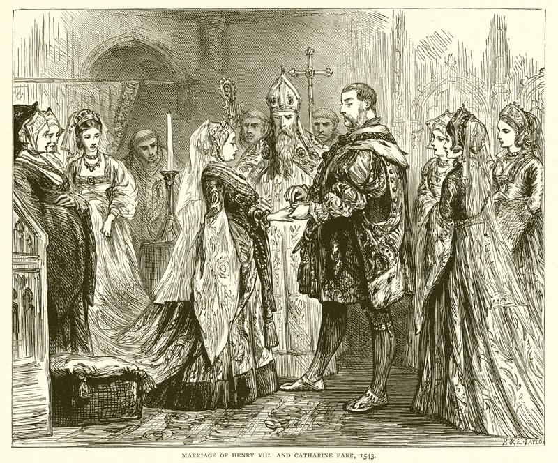 Małżeństwo Henryka VIII i Katarzyny Parr, 1543 autorstwa English School