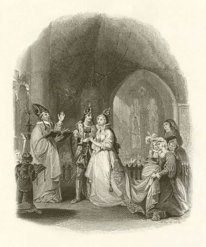 Małżeństwo Henryka VII z Elżbietą York autorstwa English School