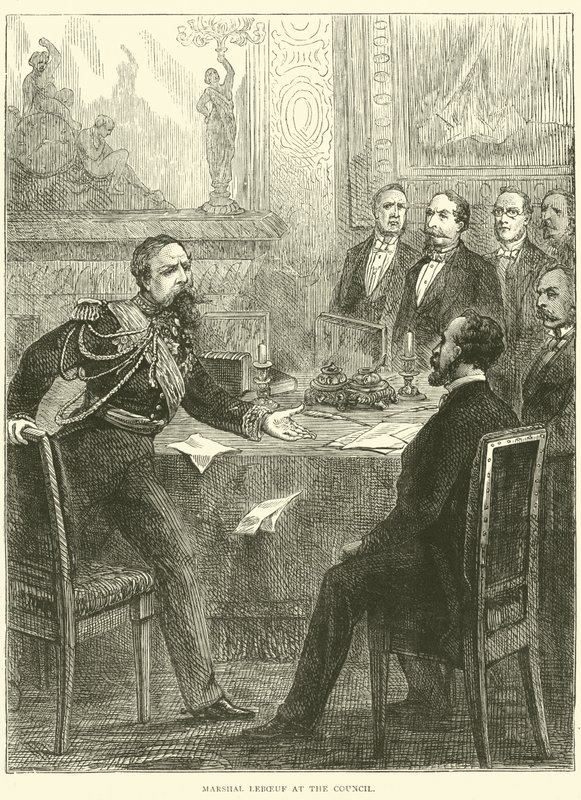 Marszałek Leboeuf na posiedzeniu Rady, 1870 r. autorstwa English School